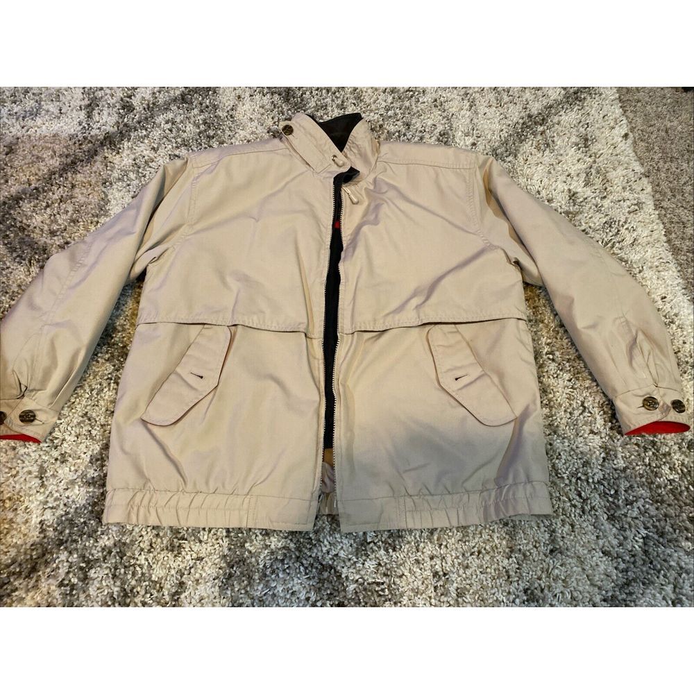 Vintage London Fog Mens Jacket Khaki‎ Size Medium Removable Liner Heavy